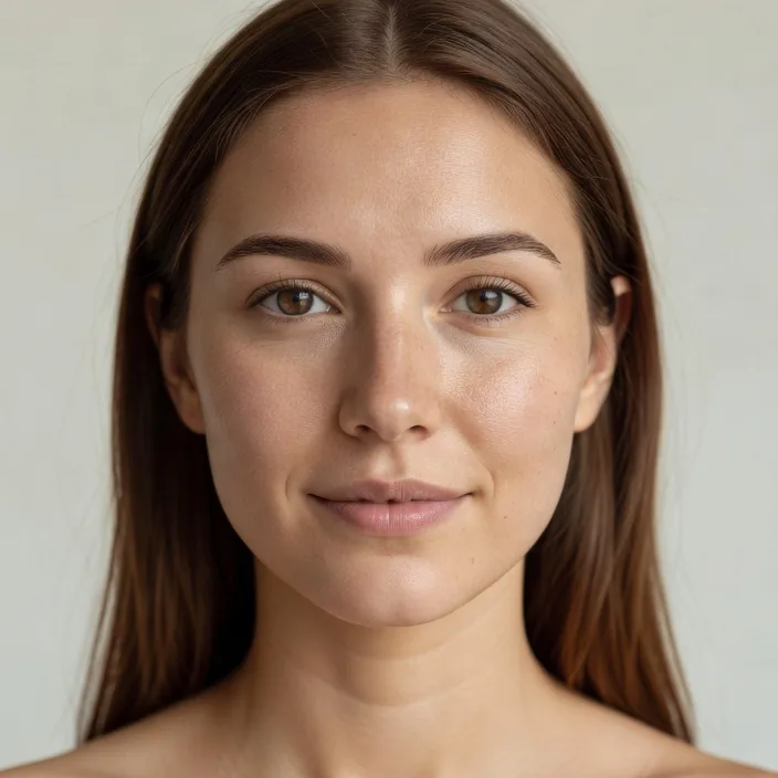 Primer plano natural con rostro bien iluminado para un estudio de colorimetría online